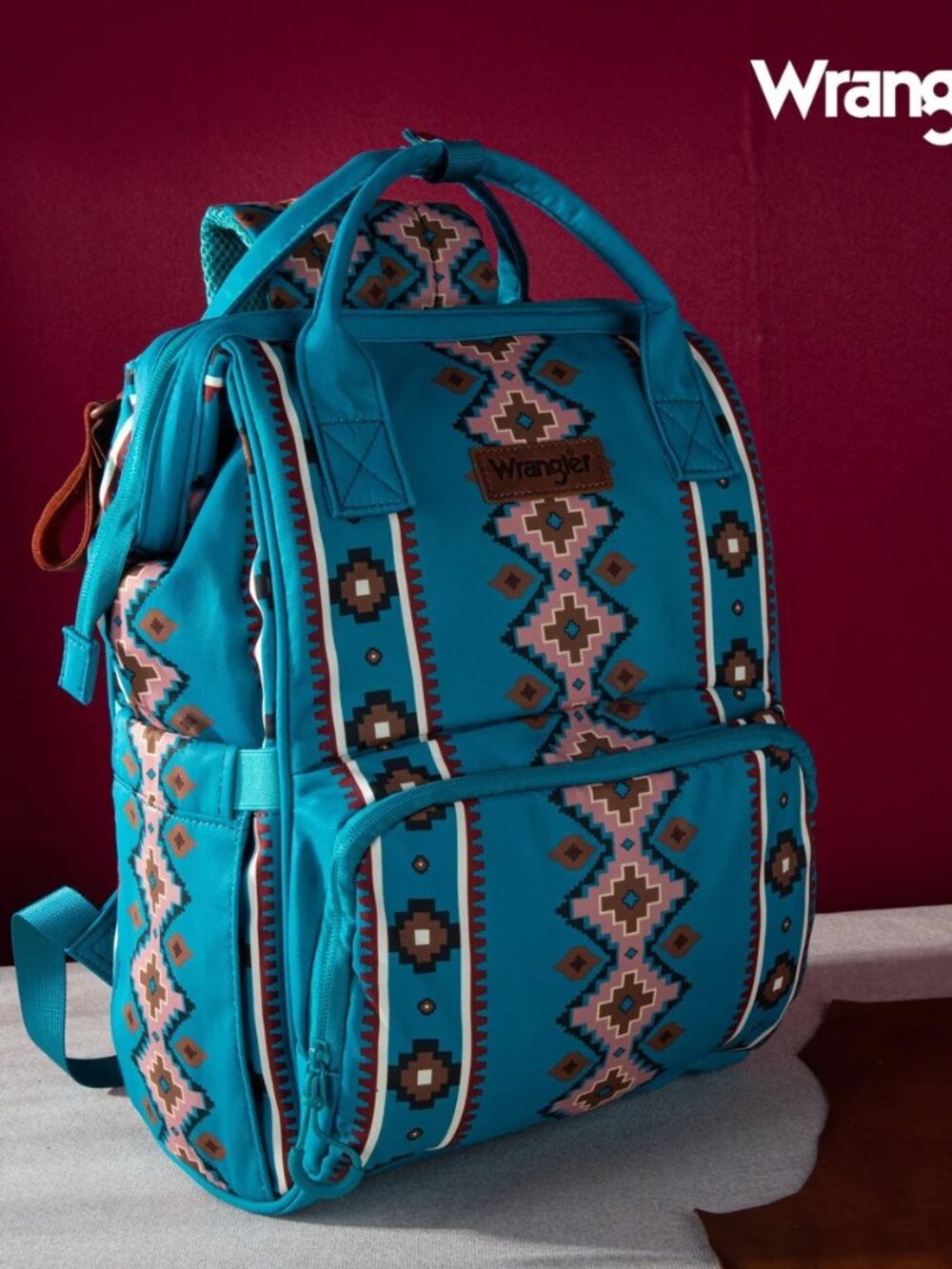 Wrangler Aztec Printed Callie Backpack - Turquoise